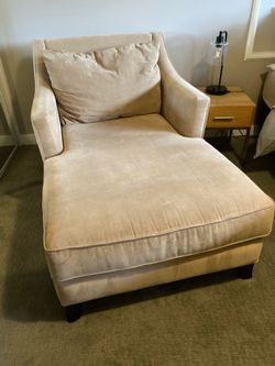 Upholstered Chaise Lounge Chair - Cream/Beige