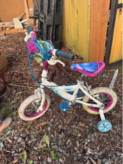 Little girls bike with training wheels