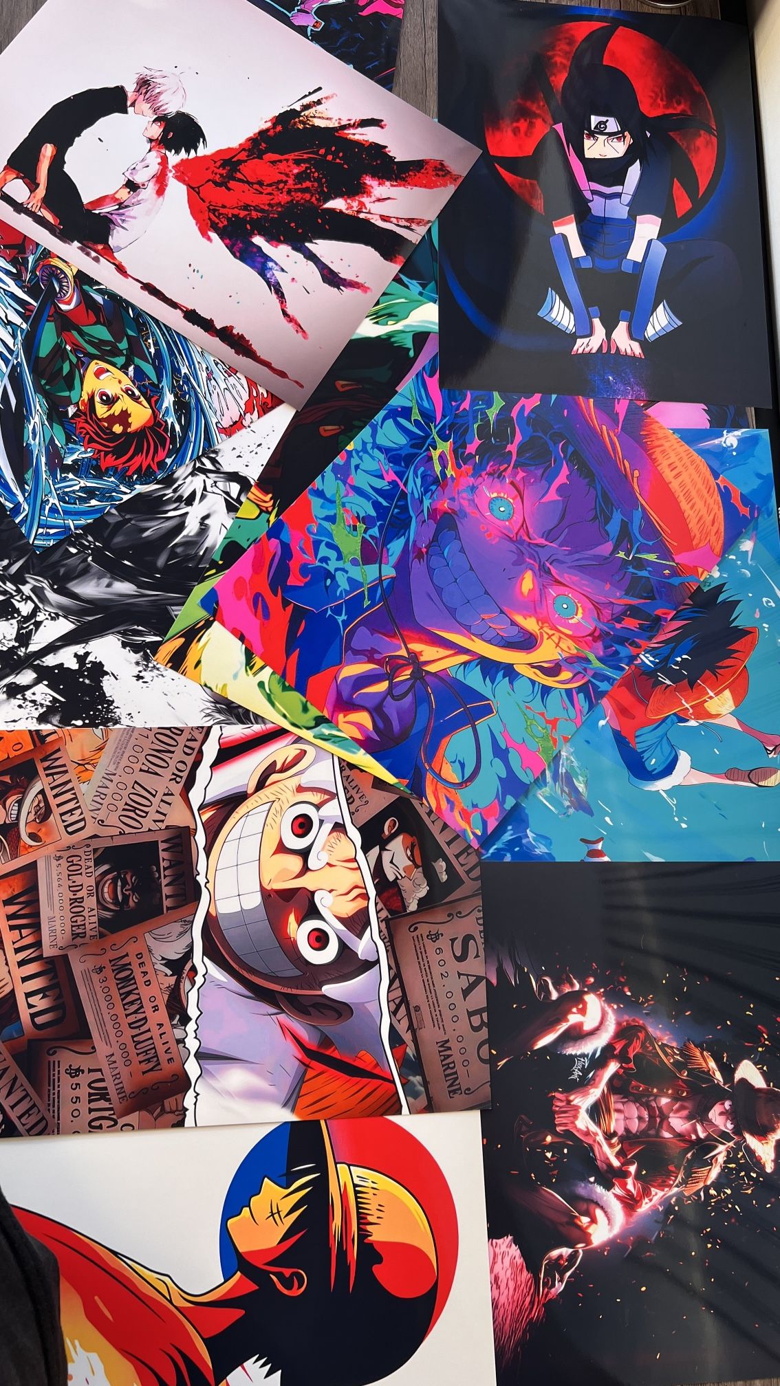 Custom Anime poster Prints 8.5” X 11” - One-Piece - Demon slayer Tokyo Ghoul -