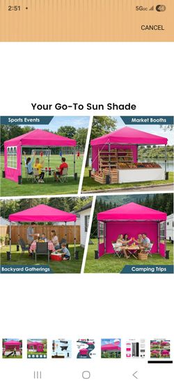New 10x10 ft pop up canopy ,Pink with rolling case