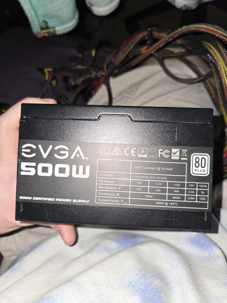 500W EVGA Power Supply 80+