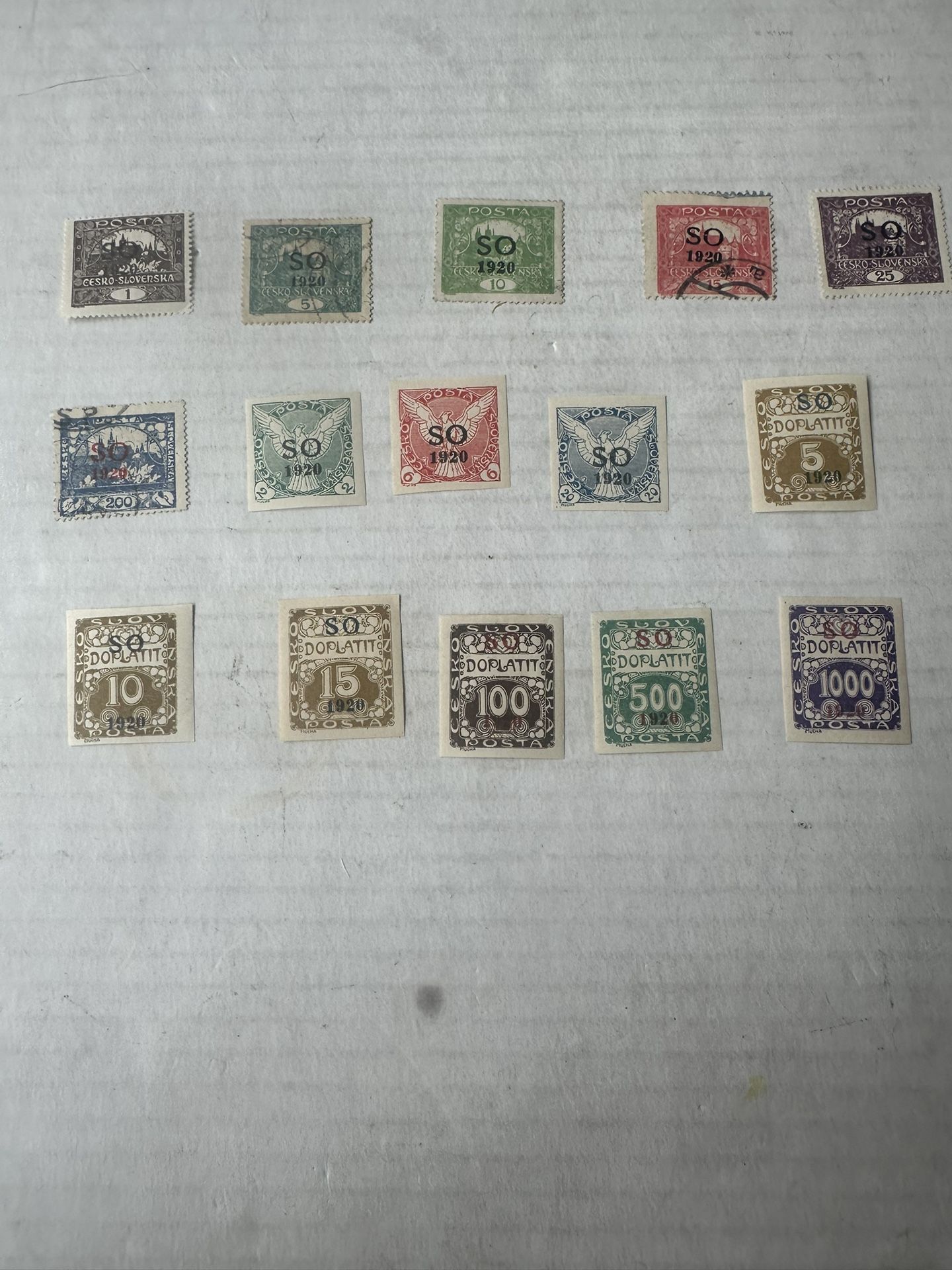 Eastern Silesia Overprint Collection Of 15 Mint Hinged