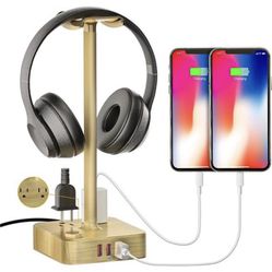 Headphone Stand with 3 USB Charger Desk Gaming Headset Holder Hanger Rack Gaming