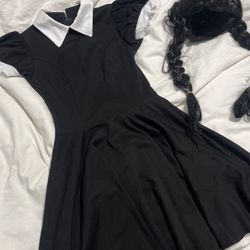 Wednesday Addams Costume Small With Wig