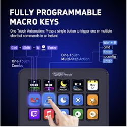 Keypad, Stream Controller Deck Gaming Streaming Shortcut Keyboard, 18 Programmable Keys Customizable Visual AI Pad USB Soundboard for OBS, YouTube, De