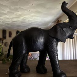 Mixed materials Black Elephant Statue 