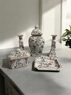 Set Of Vintage Hand Painted