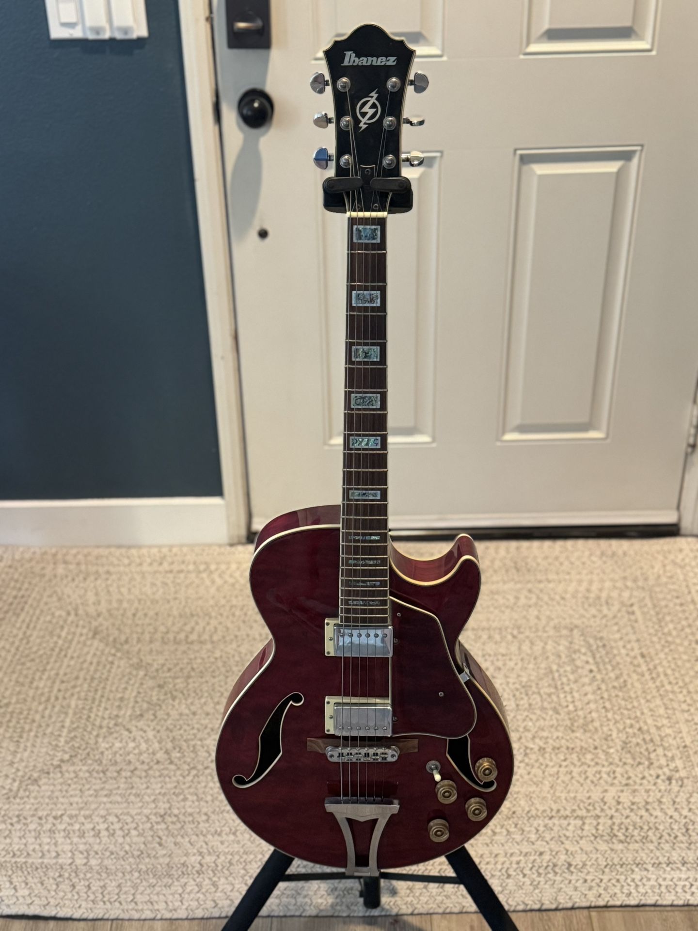 Used Ibanez Red Hollow Body Electric Guitar