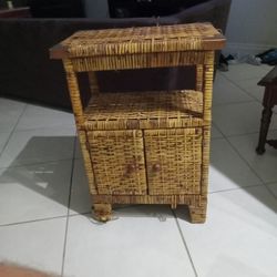 ANTIQUE WICKER NIGHTSTAND