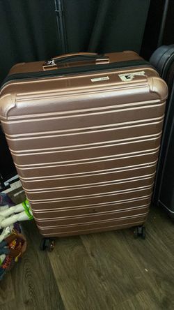 Rose Gold Hard Shell Spinner Carry-On Suitcase Luggage 4-Wheel Rolling Travel