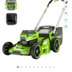Cortadora Césped Greenworks Cortacésped Autopropulsado de 60 V y 21" con (1) Batería de 8,0 Ah y Cargador Rápido (contact info removed)