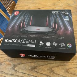 Like New MSI RadiX AXE6600 WiFi 6E Tri-Band Gaming Internet Router, Support 2.5GHz/5GHz/6GHz
