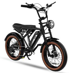 RCB 750W Electric Bike, 48V/15Ah Removable Li-Ion Battery, 20" 4.0 Fat Tire Electric Mountain Bicycle,15.5MPH Ebike for Adults UL2849

