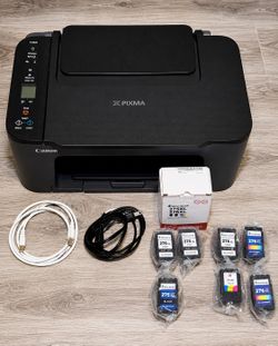 Nice Used Canon PIXMA TS3520 Wireless Printer + 7 XL Ink Cartridges