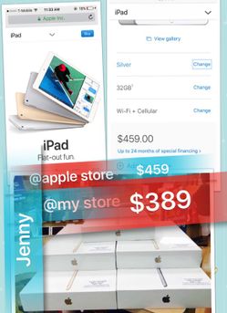 Newest ipad 2017 wifi + cellular 32gb