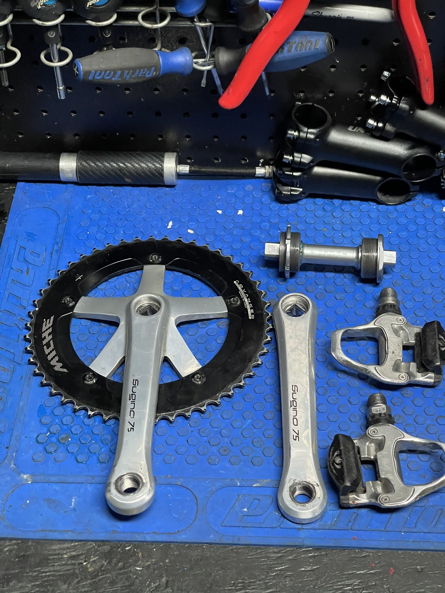 Chrome Sugino 75s Japan NJS 167.5mm / Miche 49T Track Crankset
