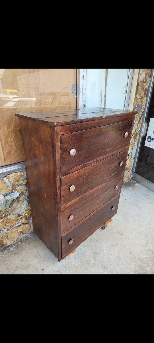 Vintage Wood Dresser, Antique Dresser Bedroom Furniture With Four Drawers