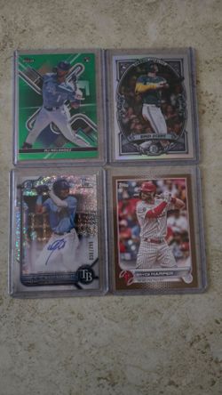 MLB Baseball Card Lot of 4 Numbered and auto25