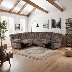 New Power Reclining Sectional.  Brown Or Grey.  89”x101”x40”H.  Free Delivery!