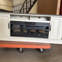 Tresanti Eloise Console with ClassicFlame CoolGlow 2-in-1 Electric Fireplace and Fan. New 