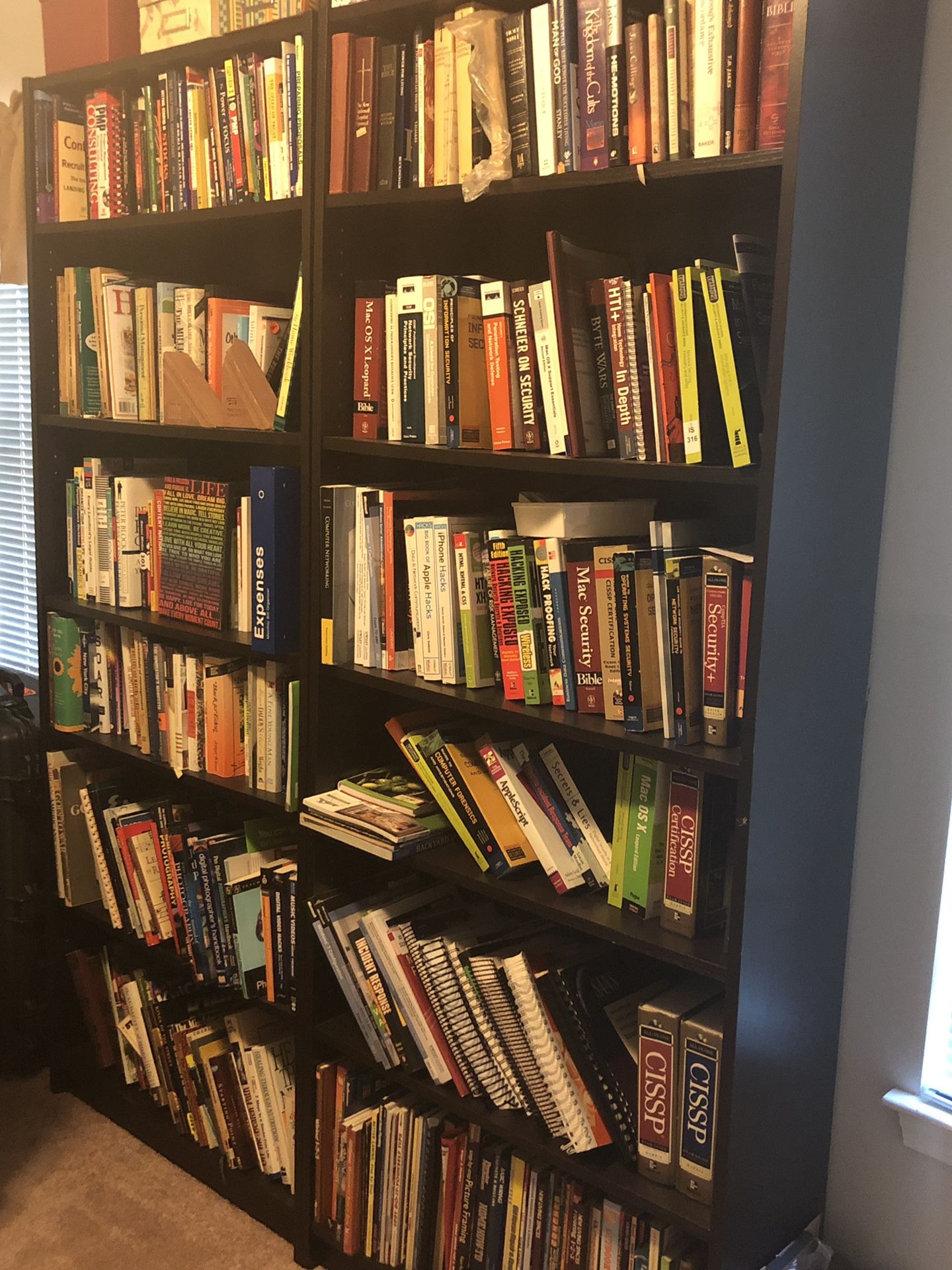 Tall bookshelves