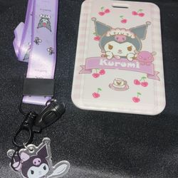 Kuromi ID Lanyard Holder