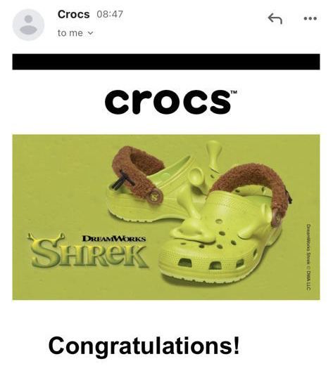 Brand New Crocs Clog Shrek Dreamworks Size 11