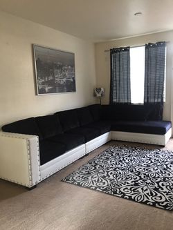 White and black sectional