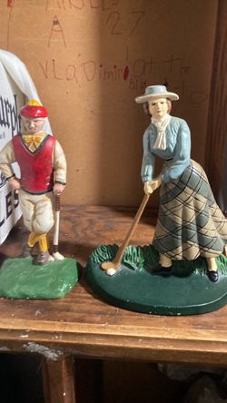 Vintage Heavy Porcelain Golf figures