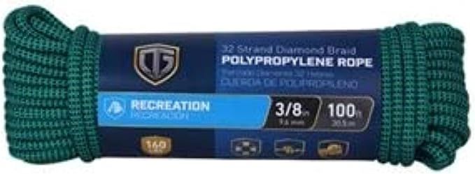 643601 Rope, Polypropylene Diamond Braid, 32 Strand, 3/8-In. x 100-Ft. 