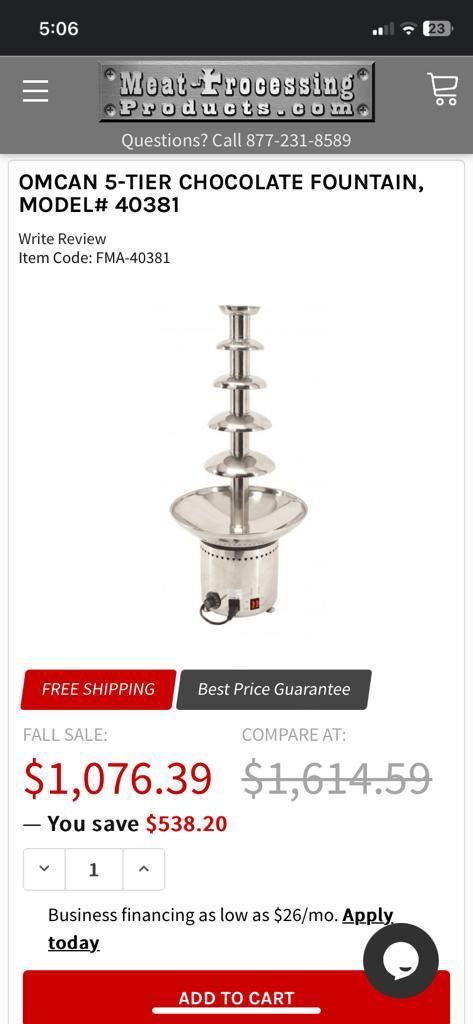 5 Tier Chocolate Fountain