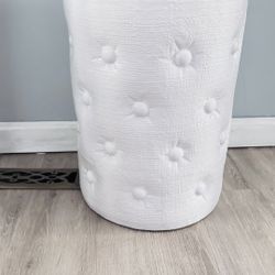 unique ceramic white round ottoman