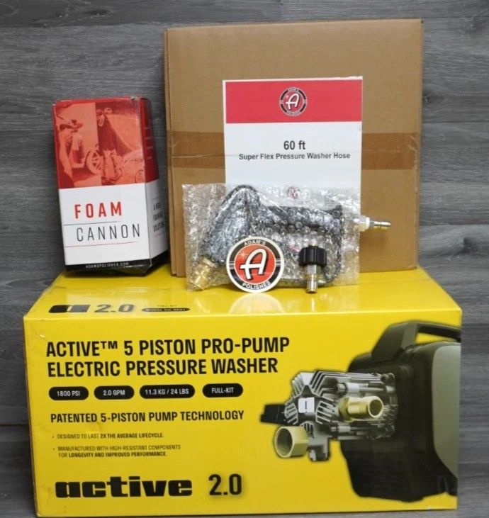 Active 2.0 Pressure Washer | Full OE Kit | 1800 PSI 2.0 GPM W/ Accessories