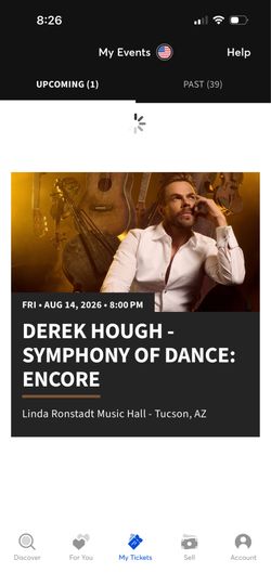 Derek Hough tickets - Orchestra section