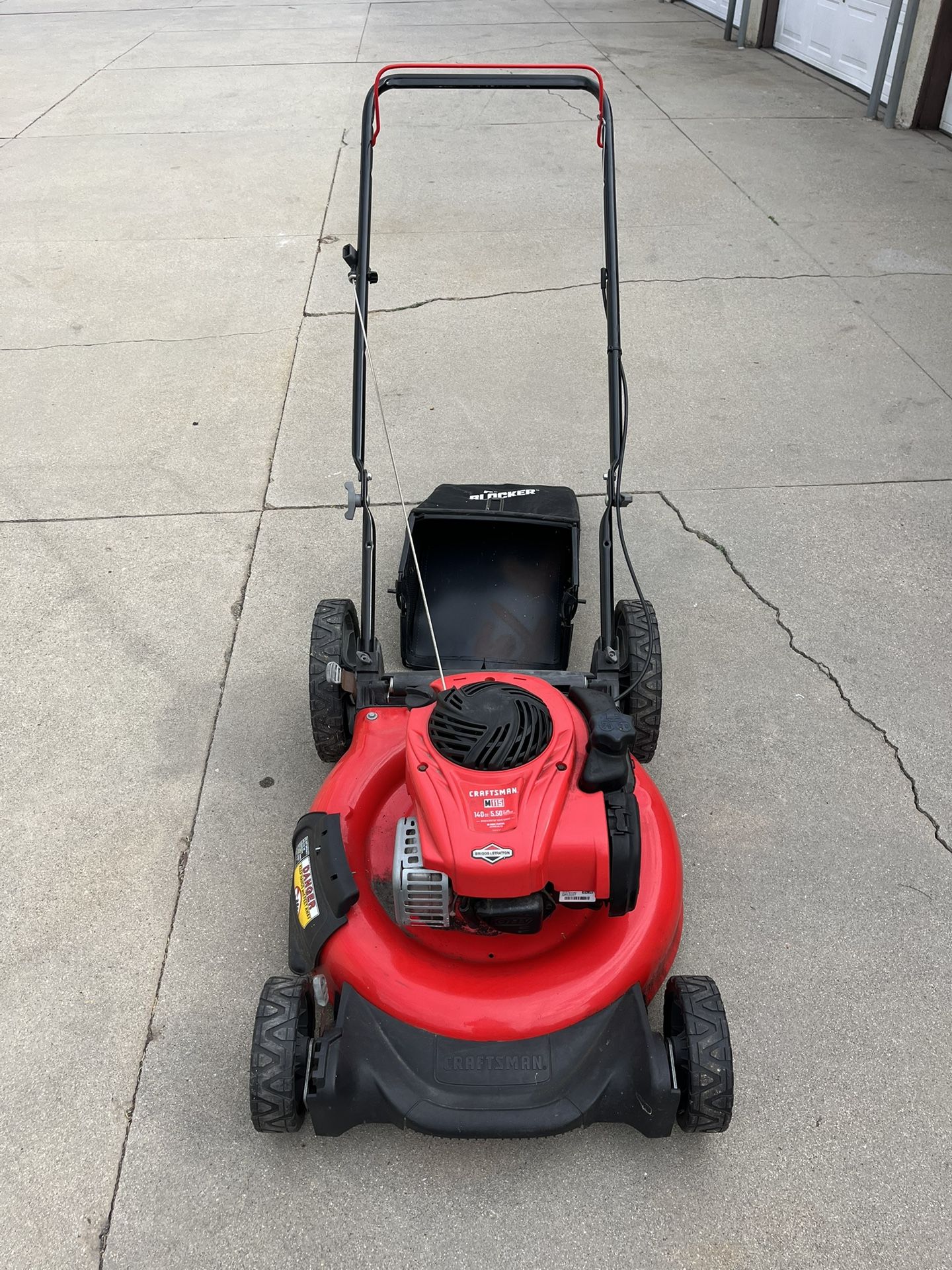 21” Craftsman Lawn Mower With Grass Bag