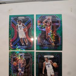 2020-21 RC through 2023-24 4th Year Panini Prizm Basketball Tyrese Maxey Green Pulsar Prizm /25 4 Cards 76ers Rookie - Set WOW, 🔥