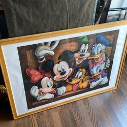 Old Disney Mickey And Friends Framed Poster