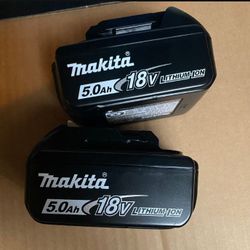 Makita 18,V  5.0 Batterys   2 PACK