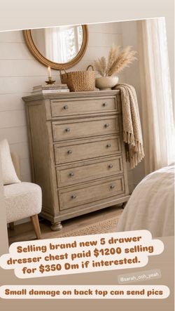 5-Drawer Wood Dresser Chest