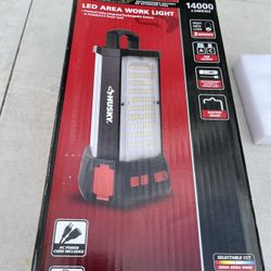 Husky 14,000 Lumen Area Utility Hybrid LED Work Light with Rechargeable Battery
