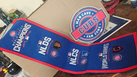 MLB,CHICAGO CUBS: MAN CAVE SIGN, 2016 NLDC CUBS PENNANT, FIRM.