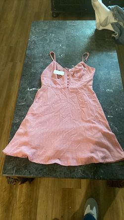 Pink Mini Dress with Button Detail