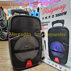 Portable Bluetooth Speaker Karaoke 🎶8" Woofer - SUPER BASS 🎶NEW 2025 - AMAZING SOUND - USB / AUX/ SD CARD