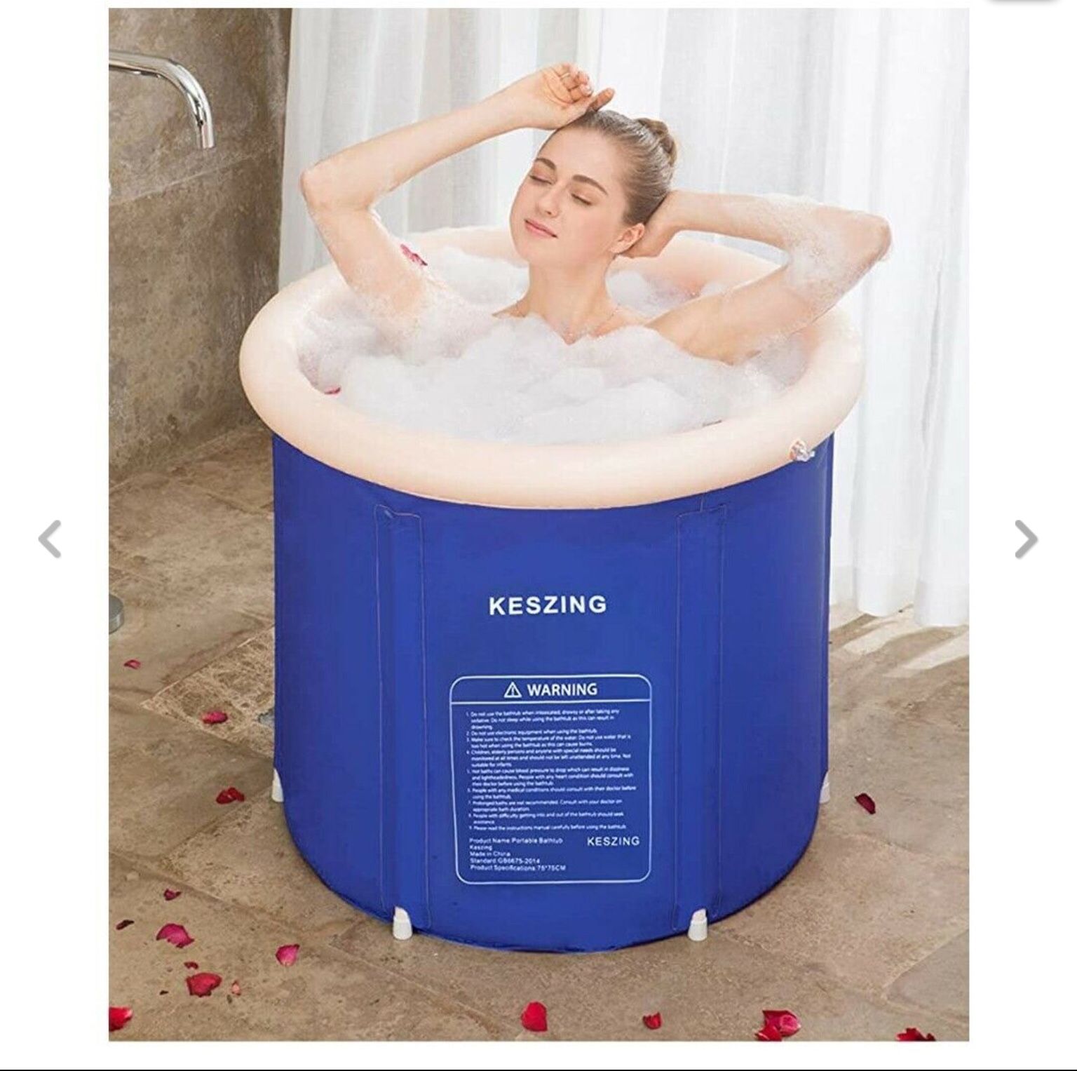 Inflatable Bathtub Portable Bathtub Hot Tub Inflatable in Small Spaces Spa...