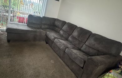 Gray L-shaped sectional