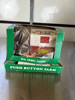 Vintage push button farm in original box