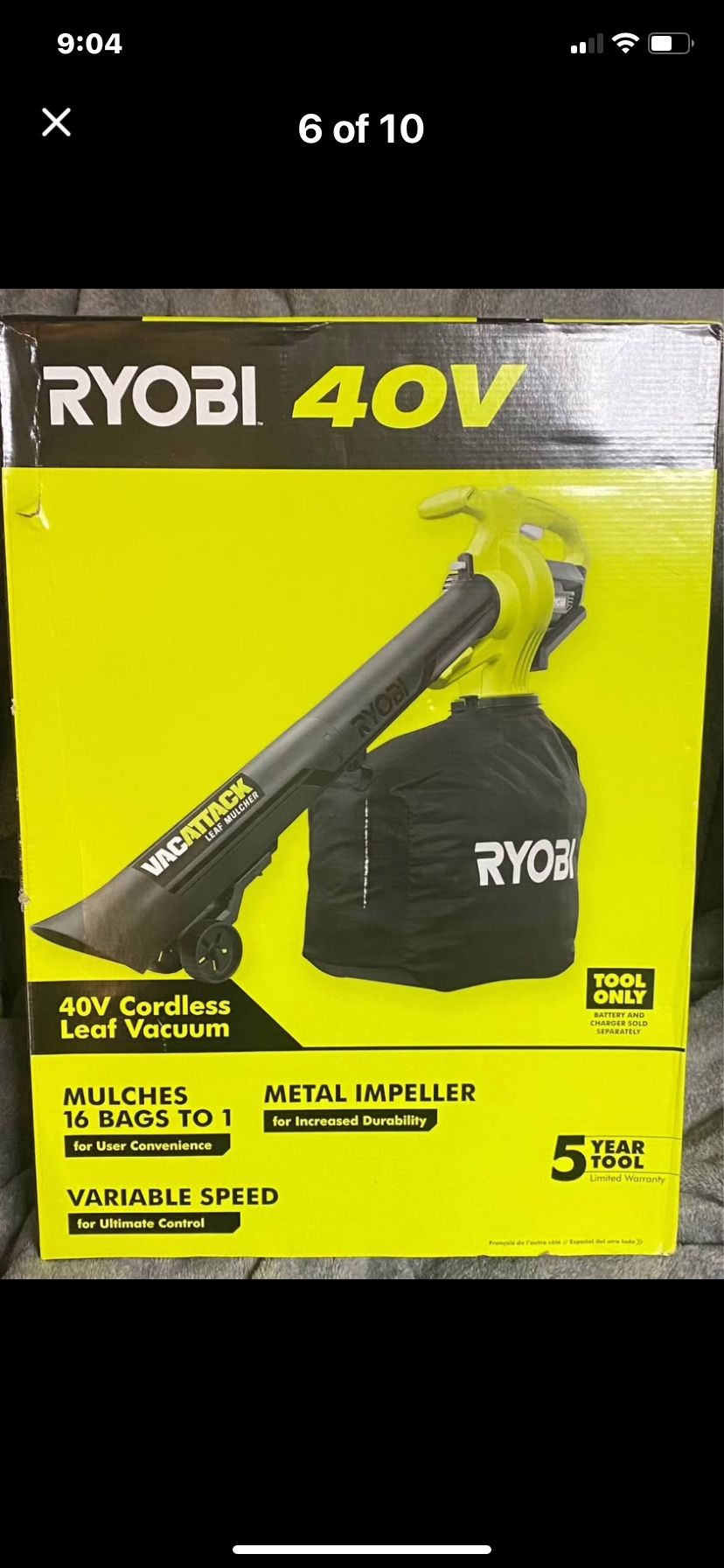 Brand New Ryobi Vac Attack