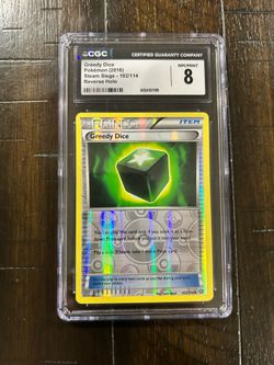 CGC 8 Greedy Dice Reverse Holo 102/114 XY Steam Siege ENG Pokemon TCG 2016