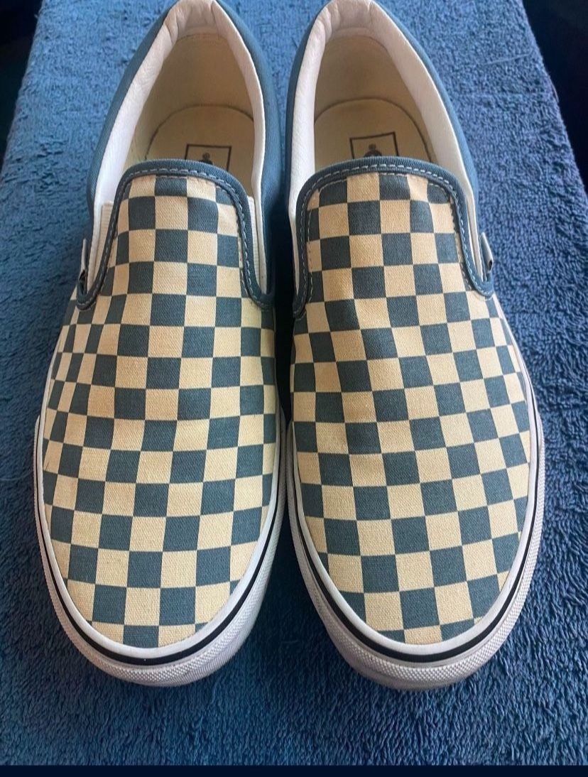 Men’s Light Blue Checkered Vans 10.5