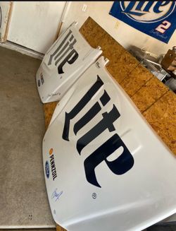 Miller Lite Decorative NASCAR Hood Signed By Brad Keselowski
